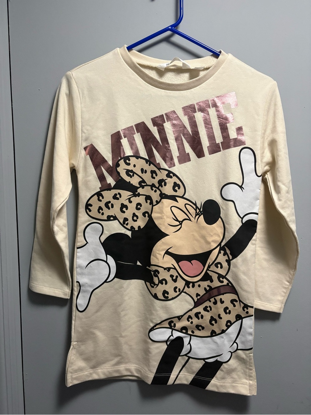 H&M/Disney Minnie Mouse Sweatshirt Dress/With Pink Glitter Girls Sz. 8 NWOT